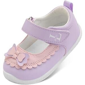 L-Run Toddler Girls 7.5 Mary Jane Hook & Loop Close Wide Toe Non Slip Shoes